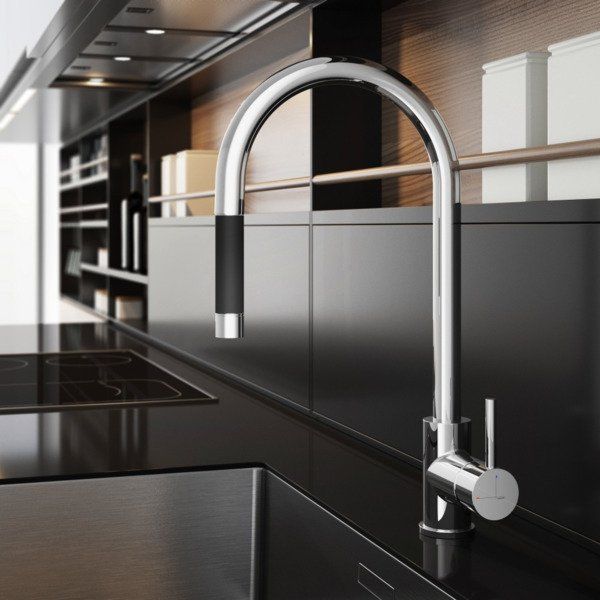 hotbath Fellow Keukenmengkraan Keuken Geborsteld Nikkel FKM12GN