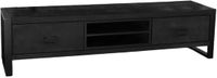 Lizzely Garden & Living TV meubel industrieel mangohout Avelyn zwart 180cm