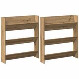 vidaXL Schoenenkast, 2 stuks, ambachtelijk eiken, 85 x 18 x 90 cm