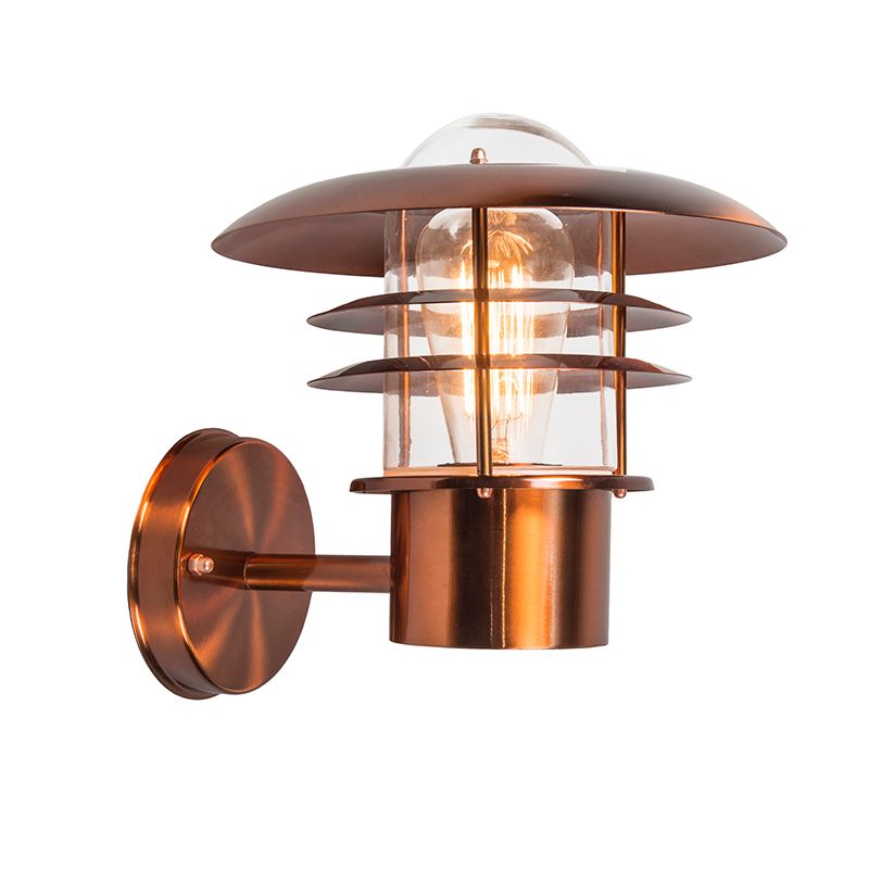 QAZQA Buitenlamp Prato wand koper - 8718881034787
