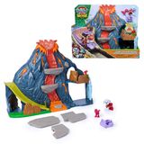 PAW Patrol - Le film Dino Super Lava Blast Volcano-speelset met licht en geluid Marshall- en Rhubarb-actiefiguren