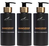 Claudius Cosmetics B.V. Handzeep Sweet Orange & Cedarwood 300 ml - gouden pomp - 3 stuks
