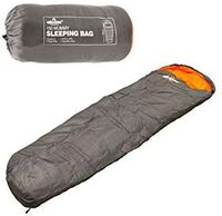Milestone Camping Mummy Sleeping Bag - Dark Grey (Orange)