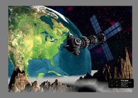 Dutch Wallcoverings Fotobehang Cosmos, 360x254 cm, Papier, Lichtgrijs/Donkerolijfgroen/Donkergrijs
