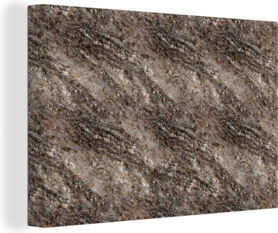 OneMillionCanvasses Canvas schilderij 140x90 cm - Graniet - Steen - Patroon - Multicolor - Modern