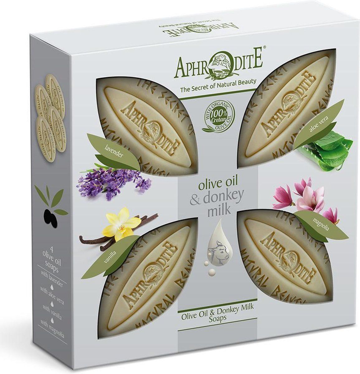 Aphrodite Ezelinnenmelk Olijfzeep 4-Pack Collection - 5200393840909