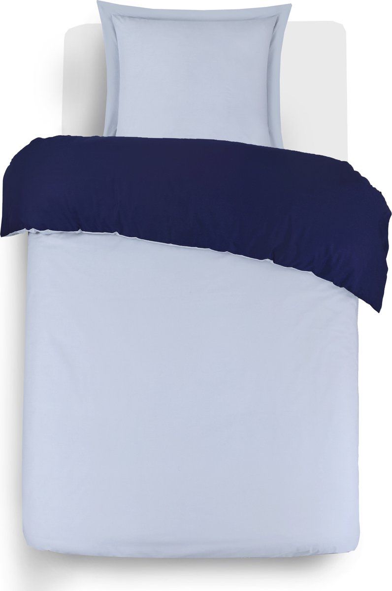 Vision Home Vision Dekbedovertrek 140x200cm Blauw/grijs - 100% katoen