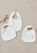 Noukie's - Bavet set - 3 pack - Wafeljersey slabbetjes met savanneprint - ecru