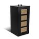 vounot® Réservoir à granulés en métal avec roulettes boîte à pellets 45kg avec tamis amovible et 4 jauges de niveau transparentes rangement à pellets stockage pour poêle à granulés 36x36x76cm noir