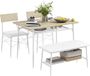 HOMCOM Table à manger - Acier - MDF - 110L x 70l x 75H cm - Chêne
