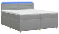 vidaXL Boxspringbed met matras, lichtgrijs, 200 x 200 cm, gestoffeerd