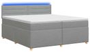 vidaXL Boxspringbed met matras, lichtgrijs, 200 x 200 cm, gestoffeerd