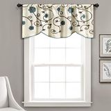 Lush Decor Royal Garden volant bloemen raam keuken gordijn (Eenpersoons), 42"B x 45,7 cm L, blauw