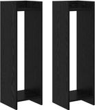 vidaXL Plantenstandaard 2 stuks Zwart eiken 30 x 30 x 100 cm Bewerkt hout