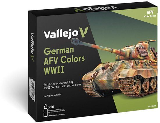 Vallejo Hobbyverf Acrylverf - 70255 Model Color - Duitse AFV Kleuren WWII - Acryl Set 16x Verf set - 16x 18 ml