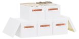 Boîtes de rangement pliables avec couvercle, lot de 5, blanches, 38x25x21 cm