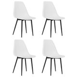 VidaXL Eetkamerstoelen - 4 stuks - PP - Wit