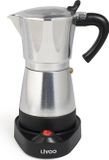 LIVOO Machine expresso électrique DOD117A, 300 ml, 6 tasses, 480 W, argent/noir