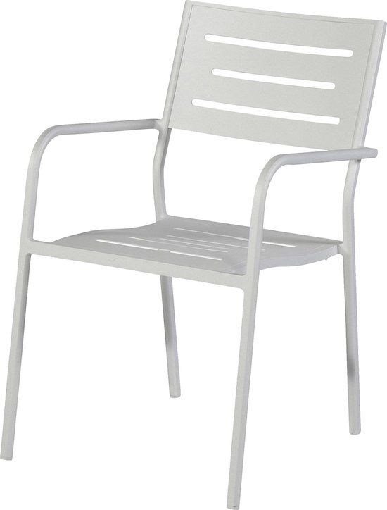 Exotan Tuinstoel Met Armleuning - Aluminium - Off White - 85x56x53