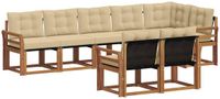 vidaXL - Acacia Hout Loungeset - Hoek Loungeset - 8 Zitplaatsen - Natuurlijk en Beige