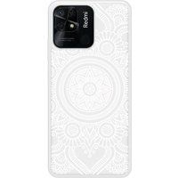 Xiaomi Redmi 10C Mandala blanc Verstevigd hoesje met sublimatie bedrukking