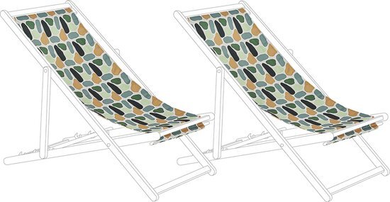 Beliani ANZIO/AVELLINO - Ligstoeldoek set van 2 - Multicolor - Kunststof