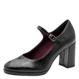 Tamaris Escarpins Talon à Brides Noir - Croco Synthetisch Vrouwen Maat 38