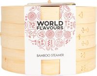Merkloos KitchenCraft World Of Flavours Stoommand, 2 Lagen, 25,5 x 25,5 x 16 cm, Bamboe - Beige