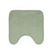 douceur d'intérieur, Tapis Contour WC (45 x 45 cm) Vitamine Sdb Sauge, Microfibre Unie