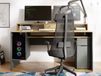 REXTREME Bureau 1 porte 2 tiroirs anthracite/chêne artisan
