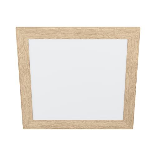 EGLO Piglionasso LED Paneel - Plafondlamp - Hout - Lichtbruin - 50 cm