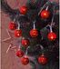 HAC24 LED-lichtketting, rood, met 10 bollen van 2,5 cm diameter, warmwit licht. Werkt op batterijen. Oosterse kerstverlichting, batterijbediend