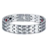 Mendes Magnetische mannen armband Mendes Edelstaal Energie Zilverkleurig