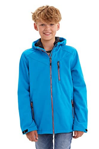 killtec Boy's Softshell Jacket with Hood - Sky Blue - Size 140