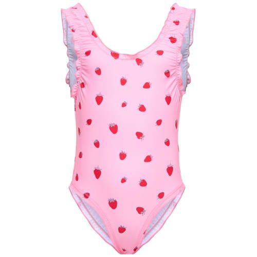 ONLY KIDS ONLY MINI badpak met ruches roze/rood