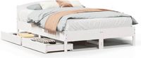 vidaXL Bedframe massief grenenhout wit 120x190 cm