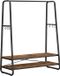 VASAGLE kapstok zware kleerhanger met 2 planken, 6 S-haken en stalen frame voor slaapkamer, industrieel, rustiek bruin en zwart