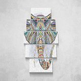 Homemania Afbeelding olifant 5 dieren per woonkamer, meerkleurig, 100 x 3 x 60 cm, HM205PKNV-101, polyester, hout