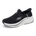 Skechers Max Cushioning Elite 2.0 Eternal Handsfree sneakers voor dames, textiel, zwart met witte rand, 39 EU
