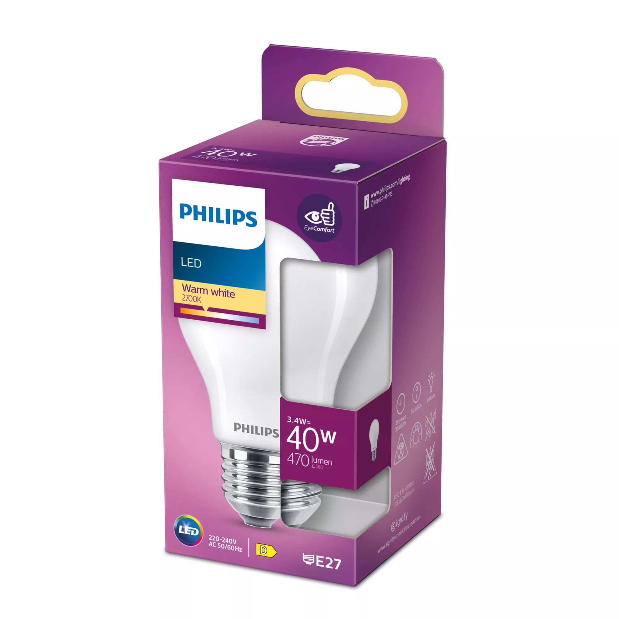 Philips Hue Philips LED Lamp Mat 40W A60 E27 Warm Wit
