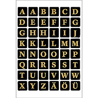 HERMA Letters 13x13mm A-Z film black gold embossed 2 sheets