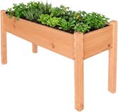 Merkloos / Sans marque Relaxdays Moestuinbak op poten - 76 x 127 x 46 cm - hout - oranje