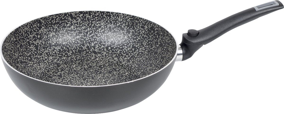 Bo-Camp Wokpan - Turn - Wegklapbare pannengreep - Inductie - Ø 28 cm - Zwart