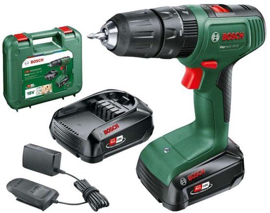 Bosch 18V Accu-klopboor-/schroefmachine, 2x 1.5 Ah accu, Li-Ion, lader