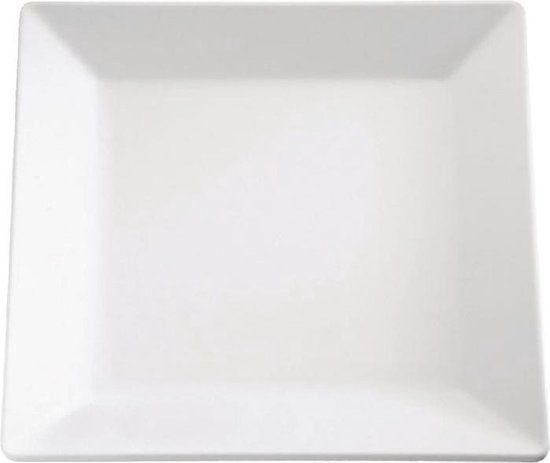 Witte vierkante melamine schaal - 18x18cm - Vaatwasserbestendig