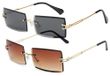 Retro Rectangular Sonnenbrille UV400 Schutz in Schwarz/Braun
