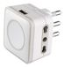 Energaline Grijs Drievoudige adapter met USB-poort, 16A, 2P+T - stopcontact 10/16A, 2P+T
