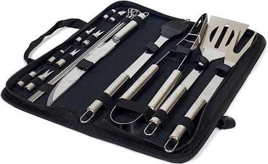 Krumble 18-delige barbecue set - RVS - Zwart