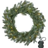 Star Trading Greyland Couronne de Noël avec 40 LED Blanc Chaud - Vert - ø55 cm