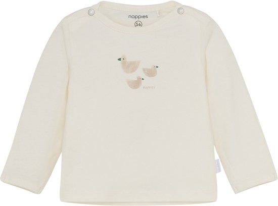 Noppies Noam Shirt met Lange Mouwen - Maat 68 - Egret